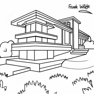 Frank Lloyd Wright Ikonisk Prairie Stil Malebog | Frank Lloyd Wright malebog