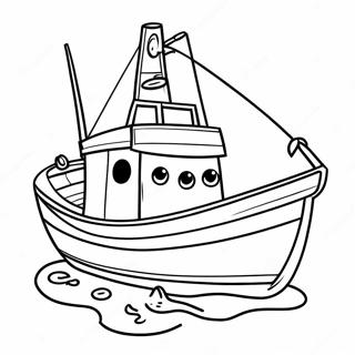 Farverig Fiskebåd med Fangst Malebog | Fiskebåd malebog