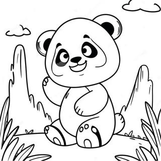 Eventyrlig Combo Panda farvelægningsside | Combo Panda malebog