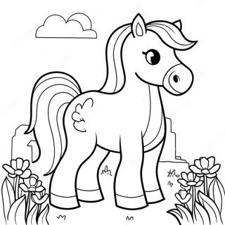 Sød Minecraft Hest med Blomster Malebog | Minecraft Hest malebog