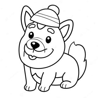 Jule Corgi med Julemand Hat Malebog | Jule Corgi malebog