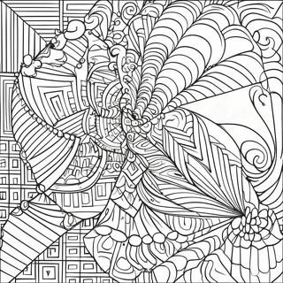3D Geometrisk Illusion Farvelægningsside | Illusion malebog