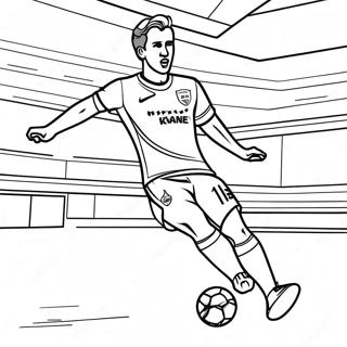 Harry Kane scorer et mål farvelægningsside | Harry Kane malebog