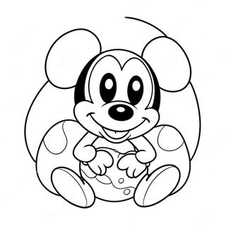 Mickey Mouse påskeæg farvelægningssider | Påske Disney malebog