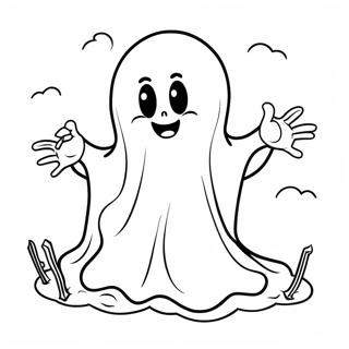 Bedårende Halloween Spøgelse Malebog | Søde Halloween malebog