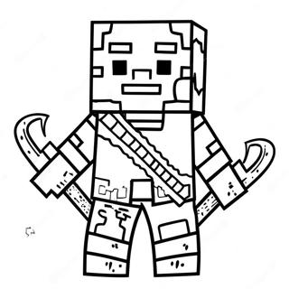 Skræmmende Minecraft Warden Farvelægningsside | Minecraft Warden malebog