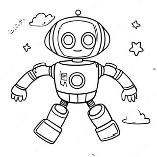 PJ Robot Flyvende i Rummet Malebog | PJ Robot malebog