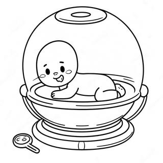 Sød NICU Baby i Inkubator Malebog | NICU malebog