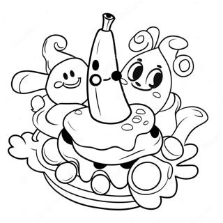 Farverige Banana Splits Figurer Malebog | Banan Splits malebog