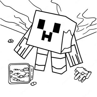 Minecraft Ghast Svæver på Himlen Malebogsside | Minecraft Ghast malebog