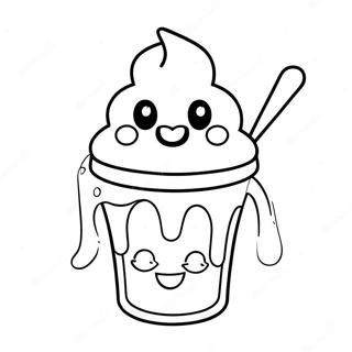 Sjov Yoghurt Karakter med et Smil Malebog | Yoghurt malebog