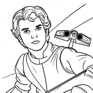 Ung Anakin Skywalker i Podracer Farvelægningsside | Anakin Skywalker malebog