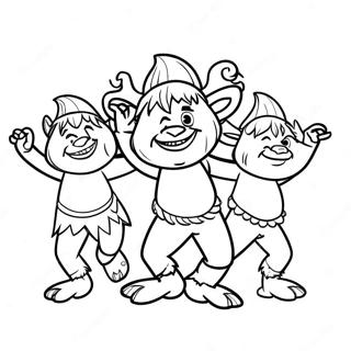 Farverige Trolde Danser Malebog | Trollstopia malebog