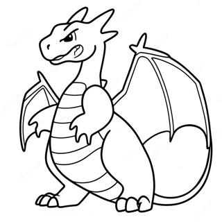 Flammende Gigantamax Charizard farvelægningsside | Gigantamax Charizard malebog