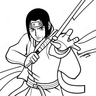 Itachi Naruto i kamp farvelægningsside | Itachi Naruto malebog