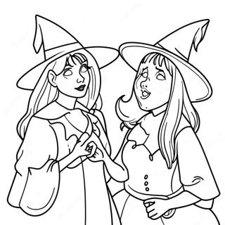 Hekse-søstre fra Hocus Pocus farvelægningsside | Disney Hocus Pocus malebog