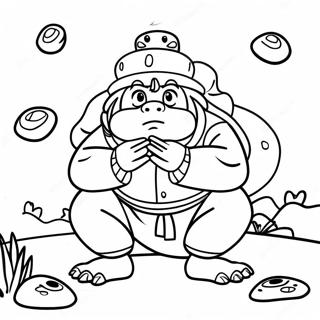 Jiraiya Kaldende Frøer Farvelægningsside | Jiraiya malebog