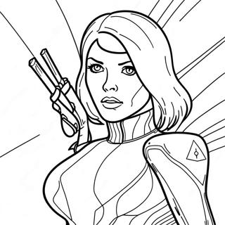 Black Widow i Aktion Malebog | Sort Enke malebog