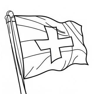 Farvelægningsside med Schweiz Flag | Schweiz malebog