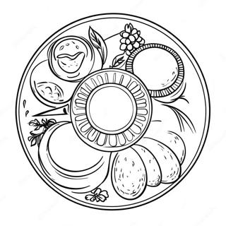 Pesach Seder Tallerken Farvelægningsside | Pesach malebog