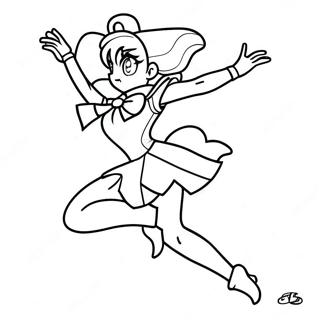 Sailor Jupiter i en Dynamisk Position Malebog | Sailor Jupiter malebog