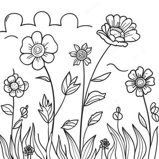 Mark med Farverige Blomster Malebog | Mark malebog