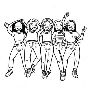 Itzy Medlemmer Danser Farvelægningsside | Itzy malebog