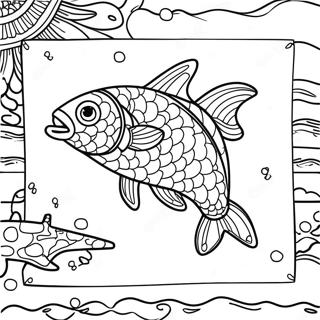 Lyst Farvet Fiskekrog Malebog | Fiskekrog malebog