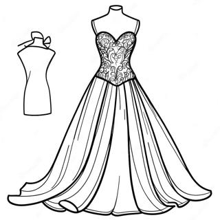 Prom nat glamourøs kjole farvning side | Prom malebog