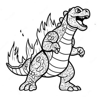 Godzilla Brølende Farvelægningsside | Godzilla malebog