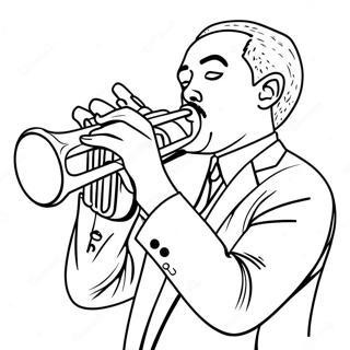 Jazz Trumpet Spiller Farvelægningsside | Trompet malebog