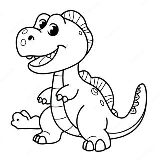 Venlig Chomper Dinosaur Farvelægningsside | Chomper malebog