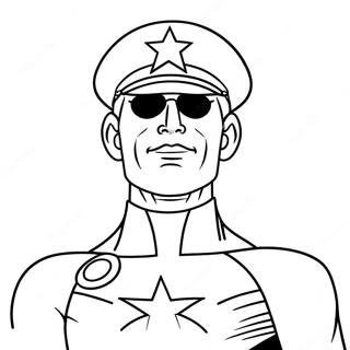 Captain Man Farvelægningsside | Kaptajn Mand malebog