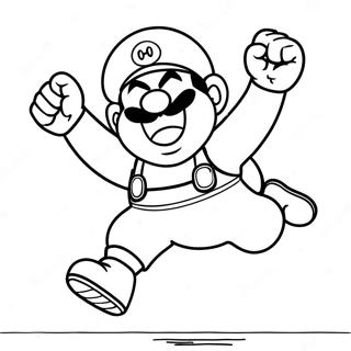 Wario Hopper af Begejstring Farvelægningsside | Wario malebog