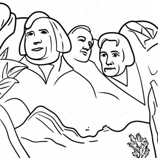 Berømte Præsidenter på Mount Rushmore Malebog | Mount Rushmore malebog