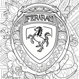 Ferrari logo farvelægningsside | Ferrari malebog