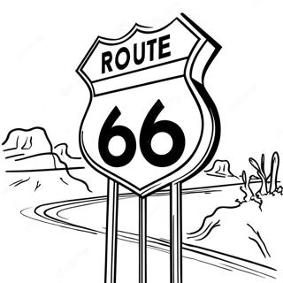 Vintage Route 66 skilt farvelægningsside | Route 66 malebog
