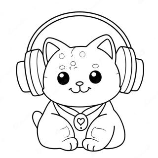 Cool DJ Catnip med Hovedtelefoner Malebog | DJ Catnip malebog