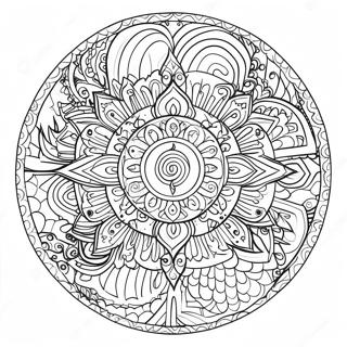 Spirituel Mandala Farvelægningsside | Åndelig malebog
