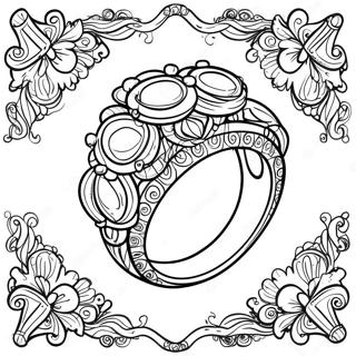 Elegant Bryllupsring Farvelægningsside | Ring malebog