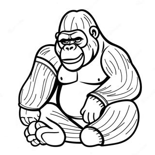 Søvnig Gorilla i Pyjamas Farvelægningsside | Godnat Gorilla malebog