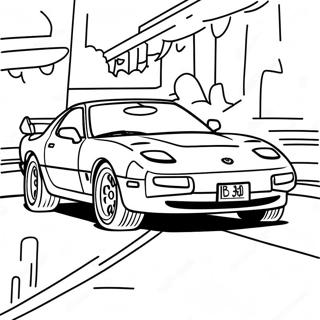 Mazda RX7 i Aktion Farvelægningsside | RX7 malebog