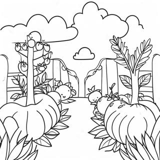 Farverig vegan have farvelægningsside | Vegan malebog
