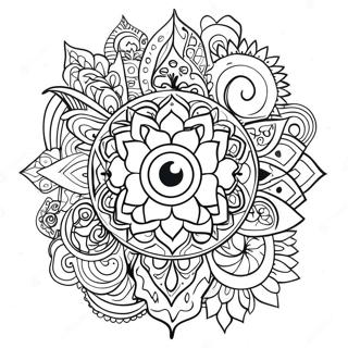 Farverig Chakra Energi Flow Farvelægningsside | Trippy Chakra malebog