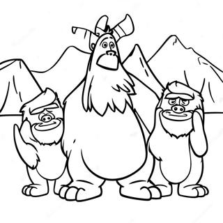 Smallfoot Karakterer i Eventyr Farvelægningsside | Lillefod malebog
