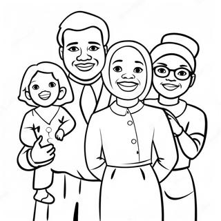 Glad Sort Familie Malebog | Sorte Mennesker malebog