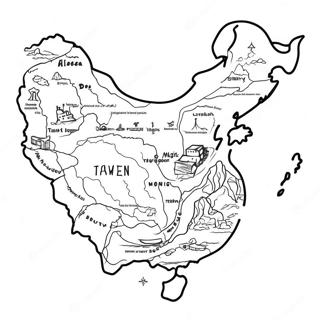 Taiwan kort farvelægningsside | Taiwan malebog