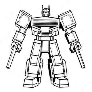 Farverig Lego Transformers i Aktion Farvelægningsside | Lego Transformers malebog