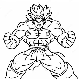 Broly i kampstilling farvelægningsside | Broly malebog