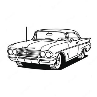 Chevy Impala Klassisk Bil Farvelægningsside | Chevy Impala malebog